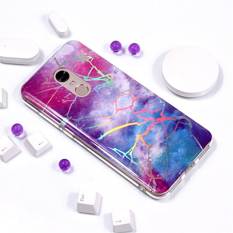 IMD Marble Pattern Color Plated TPU Protective Shell for Xiaomi Redmi Note 5 / Redmi 5 Plus - Purple / Blue-5