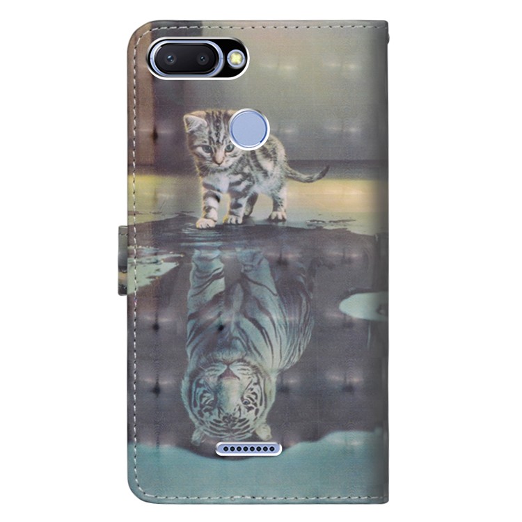 Patterned Wallet Stand Leather Protective Shell Case for Xiaomi Redmi 6 (Dual Camera: 12MP+5MP) - Cat-5