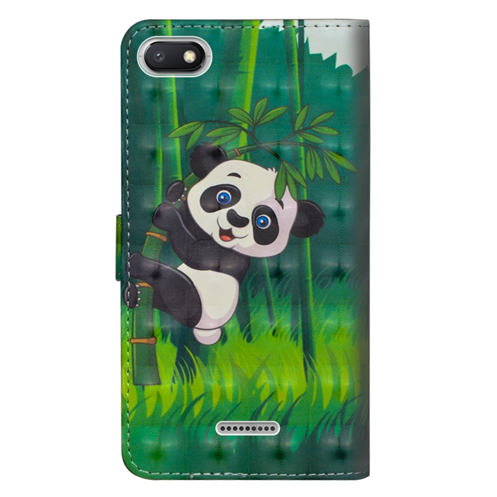 Wallet Stand Patterned PU Leather Phone Case for Xiaomi Redmi 6A (Single 12MP Rear Camera) - Panda-5