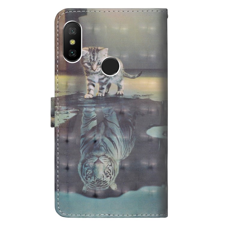 Pattern Printing Leather Folio Wallet Stand Mobile Cover for Xiaomi Mi A2 Lite / Redmi 6 Pro - Cat-5