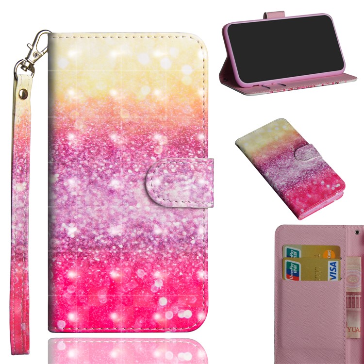 Patterned Leather Folio Wallet Shell Case for Xiaomi Mi A2 Lite / Redmi 6 Pro - Glittery Element-1