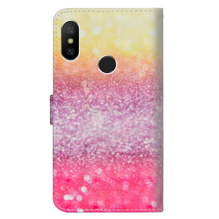 Patterned Leather Folio Wallet Shell Case for Xiaomi Mi A2 Lite / Redmi 6 Pro - Glittery Element-5