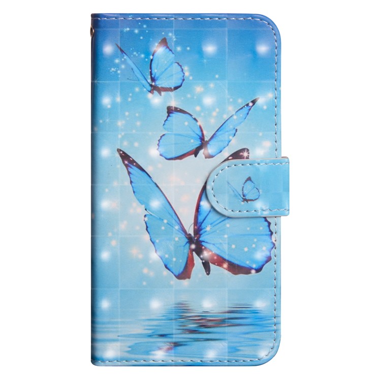 Pattern Printing Leather Folio Wallet Stand Mobile Phone Case for Xiaomi Mi A2 Lite / Redmi 6 Pro - Blue Butterfly-2