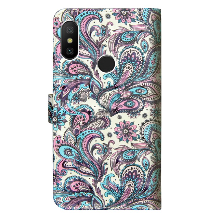 Pattern Printing Wallet Stand Leather Casing for Xiaomi Mi A2 Lite / Redmi 6 Pro - Paisley Flower-5
