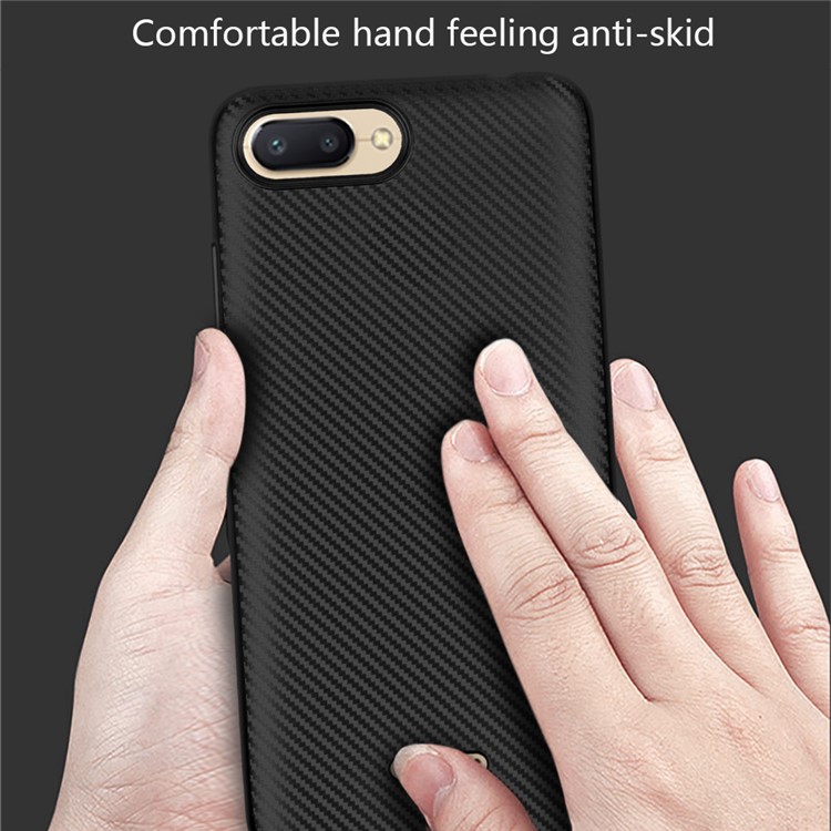 Carbon Fiber Texture TPU Back Casing for Xiaomi Redmi 6A (Single 12MP Rear Camera) - Black-3
