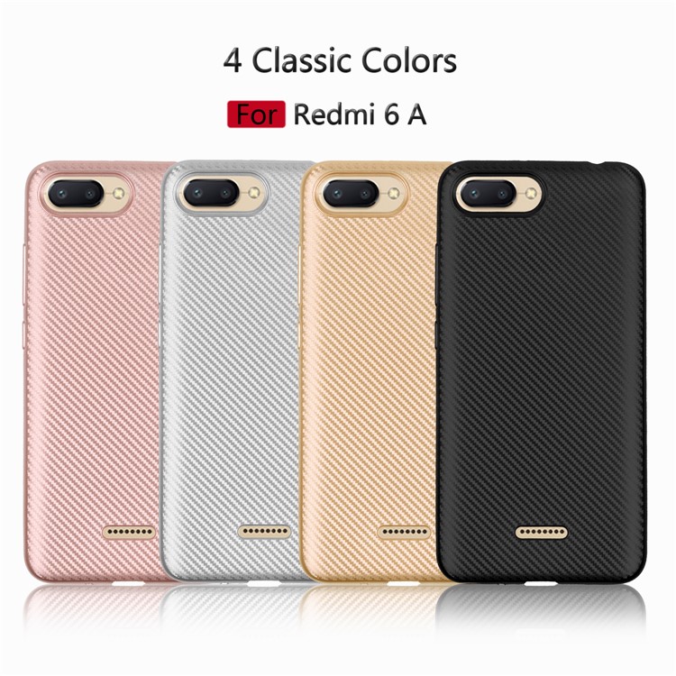 Carbon Fiber Texture TPU Back Casing for Xiaomi Redmi 6A (Single 12MP Rear Camera) - Black-7
