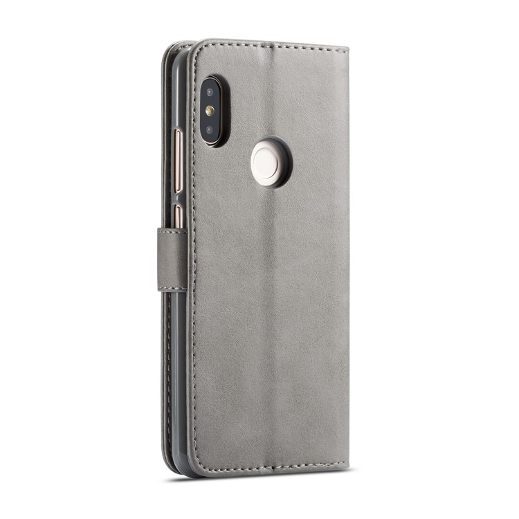 LC. IMEEKE Wallet Stand Cuir Flip Mobile Case Pour Xiaomi Redmi Note 5 Pro (double Caméra) / Redmi Note 5 (Chine) - Gris