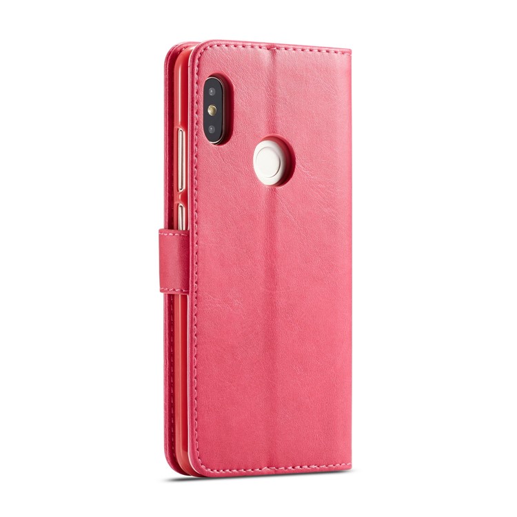 LC.IMEEKE Wallet Stand Leather Protective Cover Shell for Xiaomi Redmi Note 5 Pro (Dual Camera) / Redmi Note 5 (China) - Rose-3