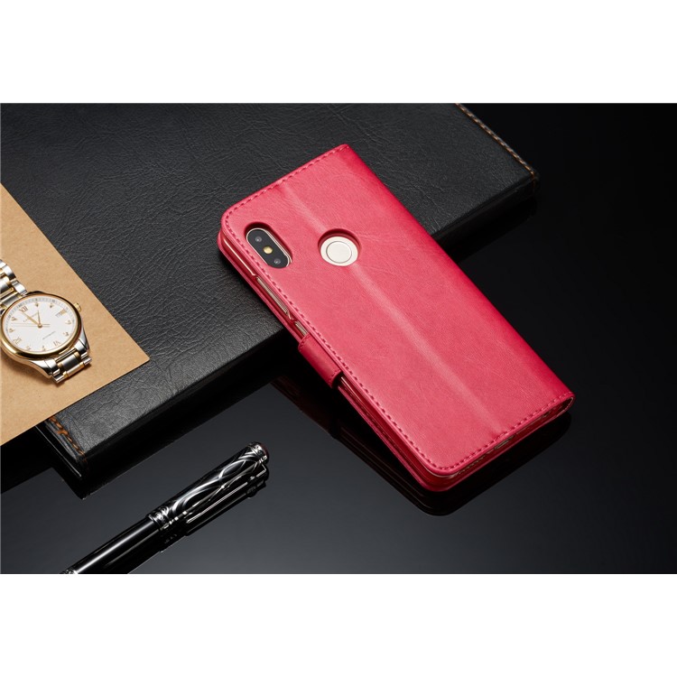 LC.IMEEKE Wallet Stand Leather Protective Cover Shell for Xiaomi Redmi Note 5 Pro (Dual Camera) / Redmi Note 5 (China) - Rose-5