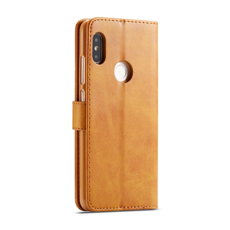 Carta De Crédito. Imeeke Wallet Holder Leather Flip - Over Mobile Case For Mini Redmi Note 5 Pro (Double Camera) / Redmi Note 5 (China) - Marrón-3