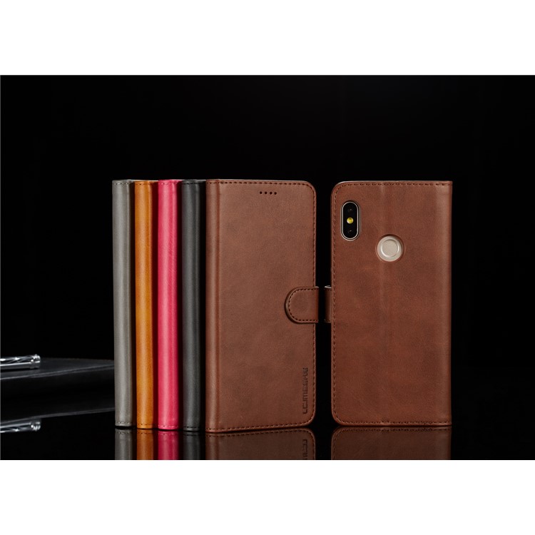 LC.IMEEKE Leather Wallet Stand Mobile Protection Case for Xiaomi Redmi Note 5 Pro (Dual Camera) / Redmi Note 5 (China) - Coffee-15