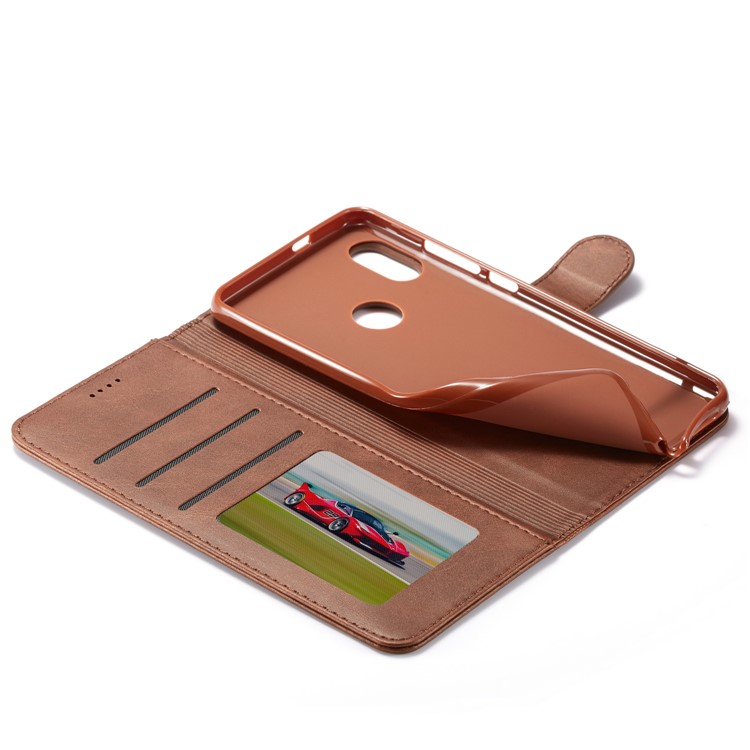 LC.IMEEKE Leather Wallet Stand Mobile Protection Case for Xiaomi Redmi Note 5 Pro (Dual Camera) / Redmi Note 5 (China) - Coffee-8