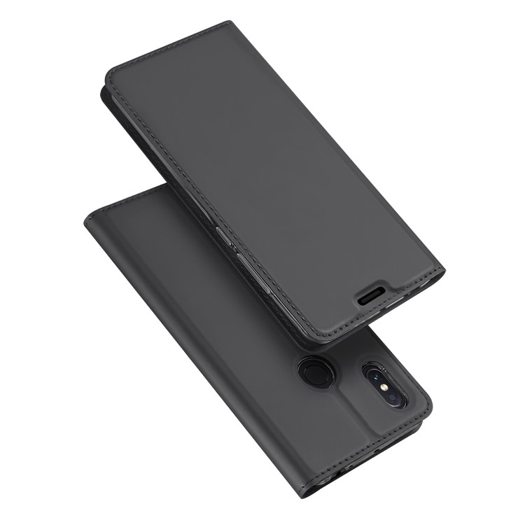 

DUX DUCIS Skin Pro Series Card Holder Stand Leather Mobile Case for Xiaomi Mi Max 3 - Dark Grey, Mi Max 3