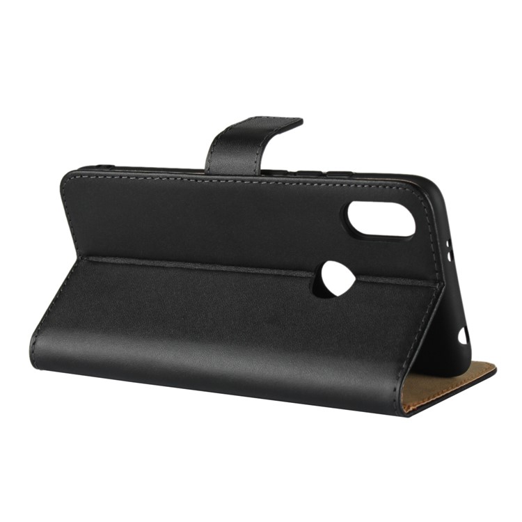 Genuine Leather Wallet Stand Phone Case for Xiaomi Redmi S2 / Redmi Y2 - Black-6