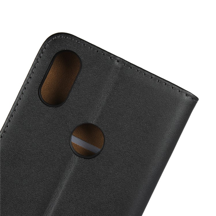Genuine Leather Wallet Stand Phone Case for Xiaomi Redmi S2 / Redmi Y2 - Black-8