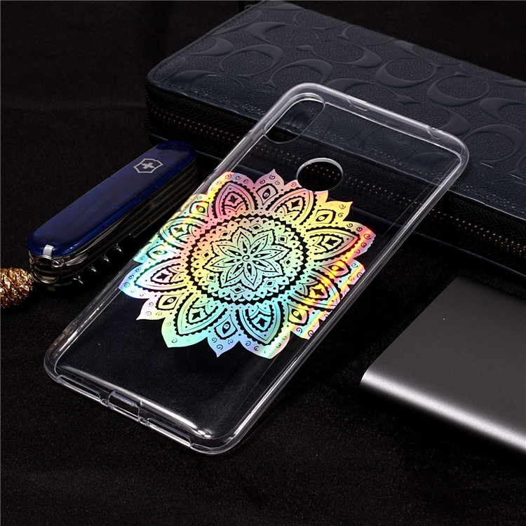 Colorful Laser Carving IMD Patterned TPU Cover for Xiaomi Redmi S2 / Y2 - Blossom Flower-1