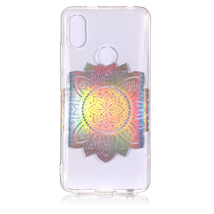 Colorful Laser Carving IMD Patterned TPU Cover for Xiaomi Redmi S2 / Y2 - Blossom Flower-2