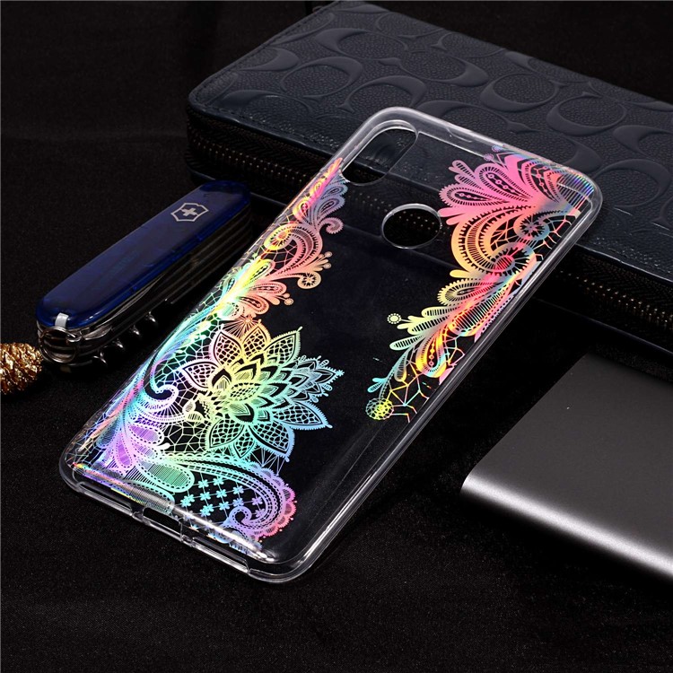 Colorful Laser Carving IMD Patterned TPU Casing for Xiaomi Redmi S2 / Y2 - Laser Flower-1
