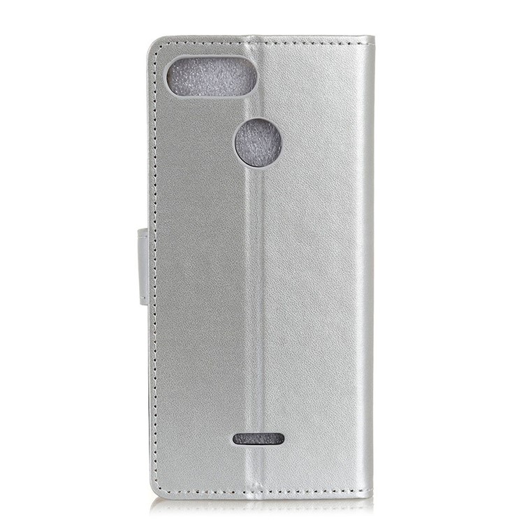Wallet Leather Stand Cover for Xiaomi Redmi 6 (Dual Camera: 12MP+5MP) - Silver-2