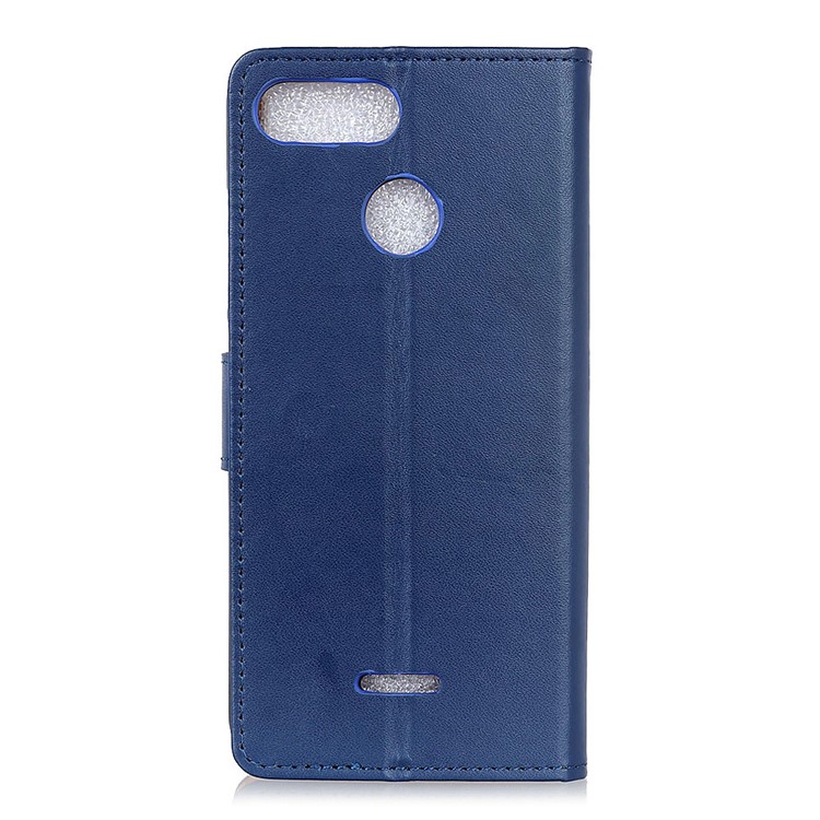 Wallet Leather Stand Protective Phone Case for Xiaomi Redmi 6 (Dual Camera: 12MP+5MP) - Blue-3