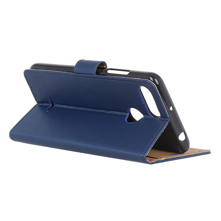 Wallet Leather Stand Protective Phone Case for Xiaomi Redmi 6 (Dual Camera: 12MP+5MP) - Blue-4