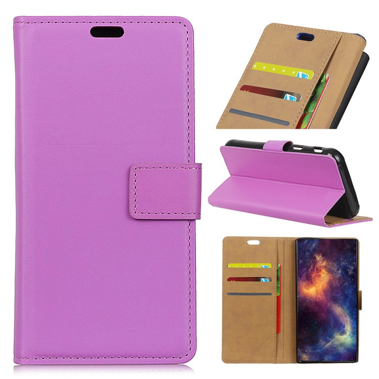 Wallet Leather Stand Protection Mobile Phone Shell Case for Xiaomi Redmi 6 (Dual Camera: 12MP+5MP) - Purple-1