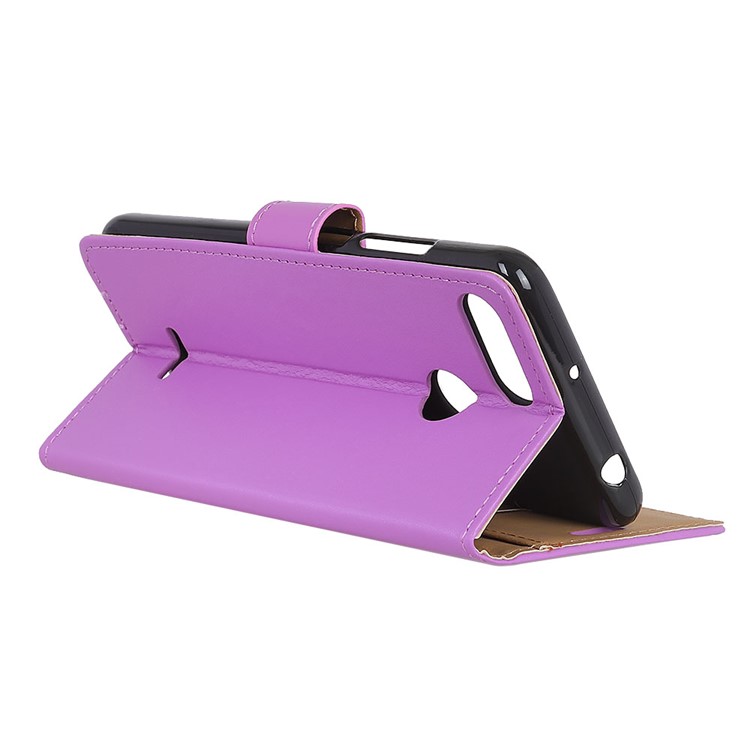 Wallet Leather Stand Protection Mobile Phone Shell Case for Xiaomi Redmi 6 (Dual Camera: 12MP+5MP) - Purple-3