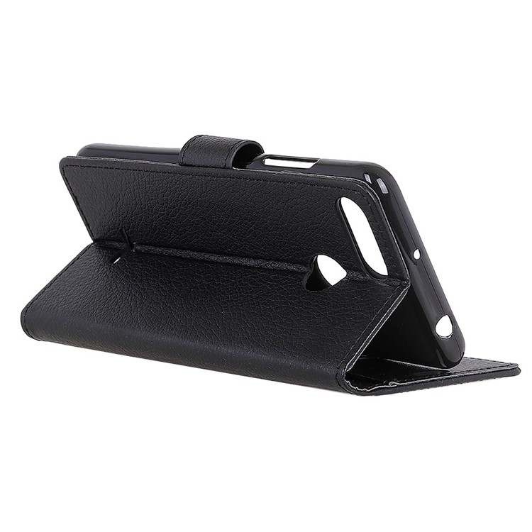 Litchi Skin Wallet Leather Stand Casingfor Xiaomi Redmi 6 (Dual Camera: 12MP+5MP) - Black-8