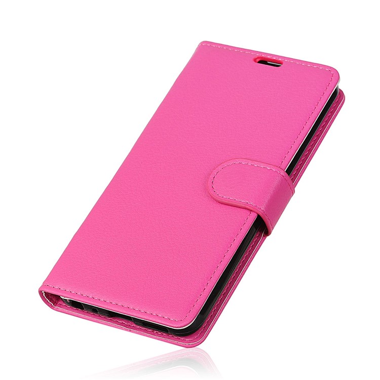 Litchi Skin Wallet Étui En Cuir Accessoire Pour Xiaomi Redmi 6 (double Caméra: 12MP + 5MP) - Rose-2