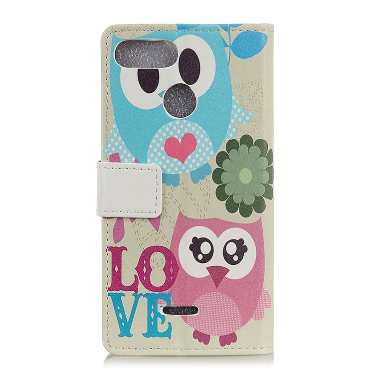 Pattern Printing Stand Leather Mobile Casing with Card Slots for Xiaomi Redmi 6 (Dual Camera: 12MP+5MP) - Owl Lovers-2