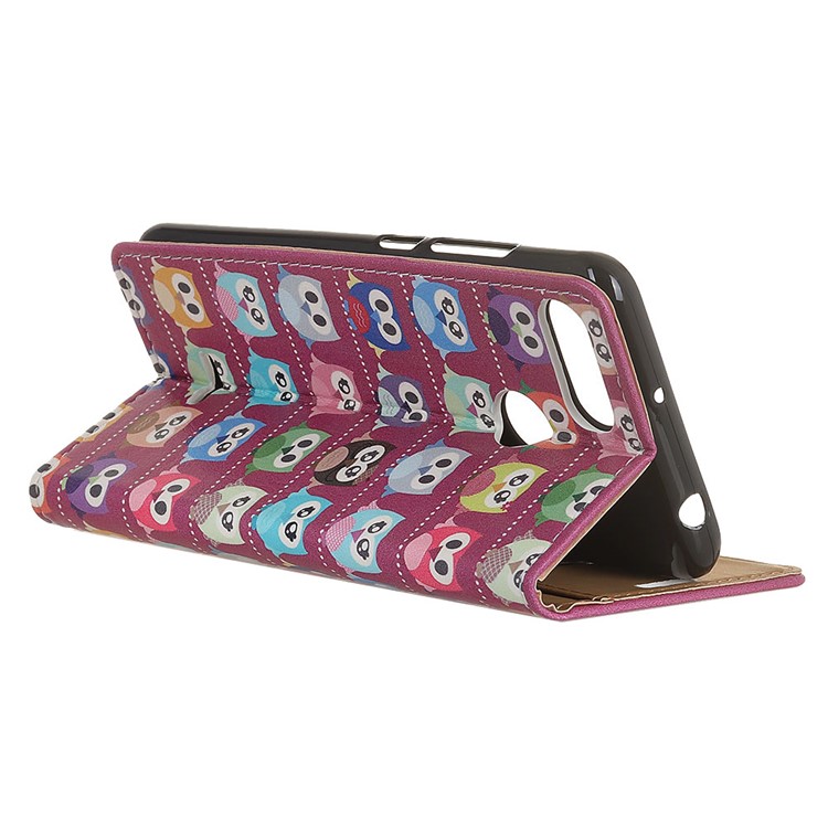 Pattern Printing PU Leather Wallet Stand Case Cover Shell for Xiaomi Redmi 6 (Dual Camera: 12MP+5MP) - Lovely Little Owls-3