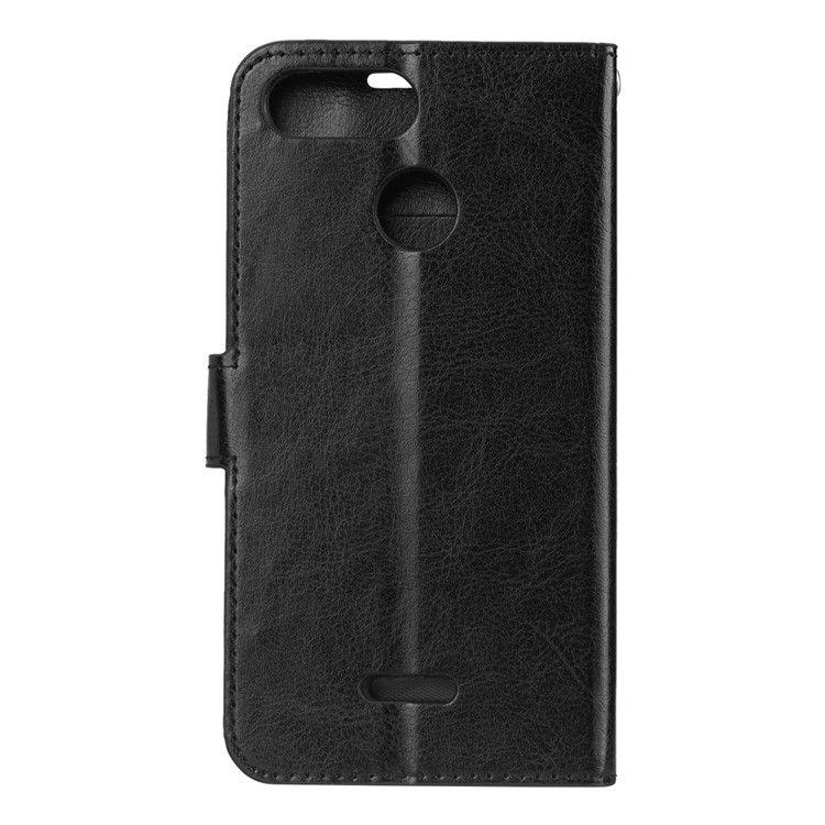 Crazy Horse Textur Brieftasche Stand Leder Telefonkasten Für Xiaomi Redmi 6 - Schwarz-3