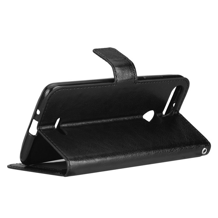 Crazy Horse Textur Brieftasche Stand Leder Telefonkasten Für Xiaomi Redmi 6 - Schwarz-5