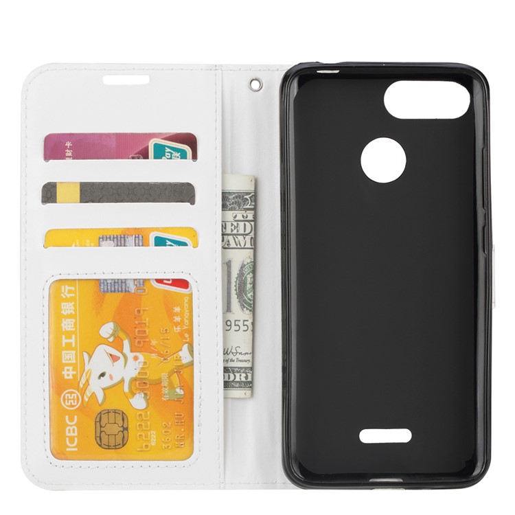 Crazy Horse Texture Wallet Stand Leather Phone Cover for Xiaomi Redmi 6 - White-4