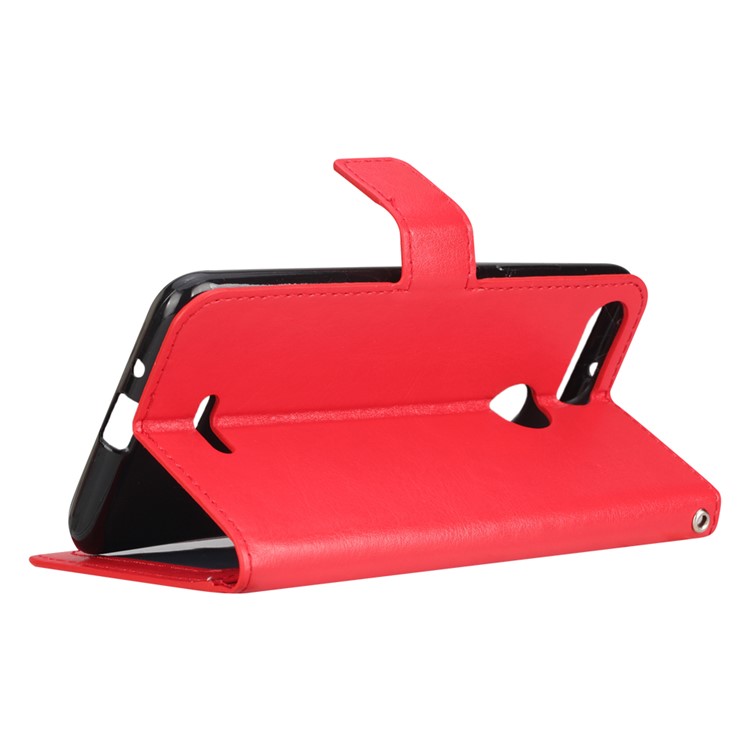 Crazy Horse Texture Wallet Stand Leather Flip Case for Xiaomi Redmi 6 - Red-5