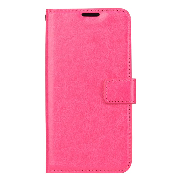 Crazy Horse Texture Wallet Stand Leather Cell Phone Case for Xiaomi Redmi 6 - Rose-2