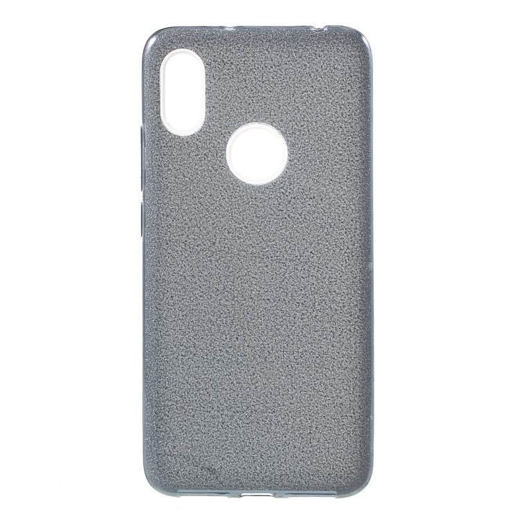 3-in-1 Glittery Powder Paper TPU + PC Combo Case for Xiaomi Redmi S2 / Redmi Y2 - Black-1