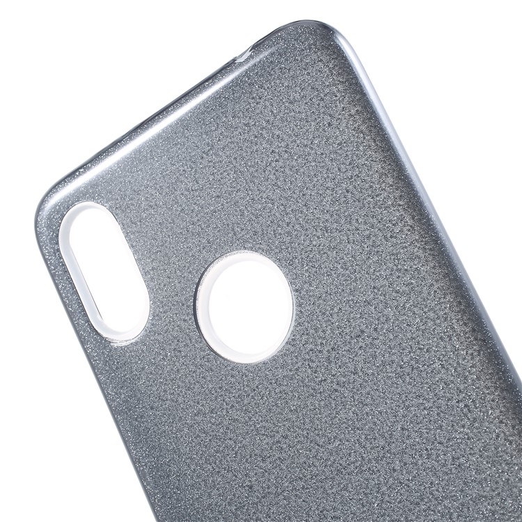 3-in-1 Glittery Powder Paper TPU + PC Combo Case for Xiaomi Redmi S2 / Redmi Y2 - Black-4