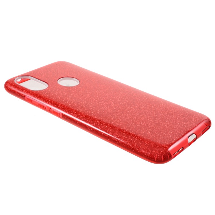 Glittery TPU + PC Hybrid Back Phone Cover for Xiaomi Mi A2 / Mi 6X - Red-2