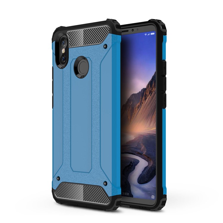 Rüstungsschutz Kunststoff + TPU Hybrid Mobile Abdeckung Für Xiaomi Mi Max 3 - Hellblau-1