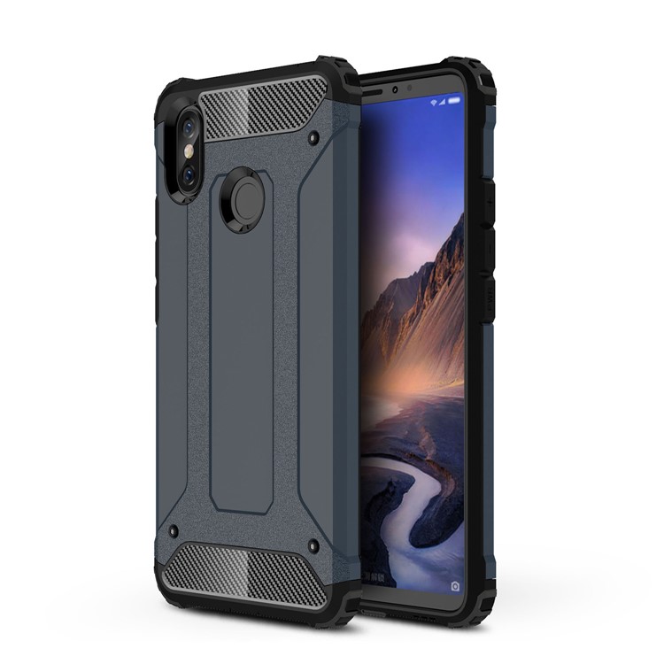 Armor Guard Plastic + TPU Hybrid Phone Accessory Case for Xiaomi Mi Max 3 - Dark Blue-1