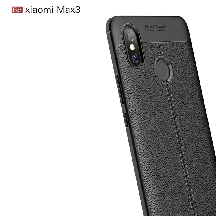 For Xiaomi Mi Max 3 Litchi Texture Soft TPU Phone Case - Black-4