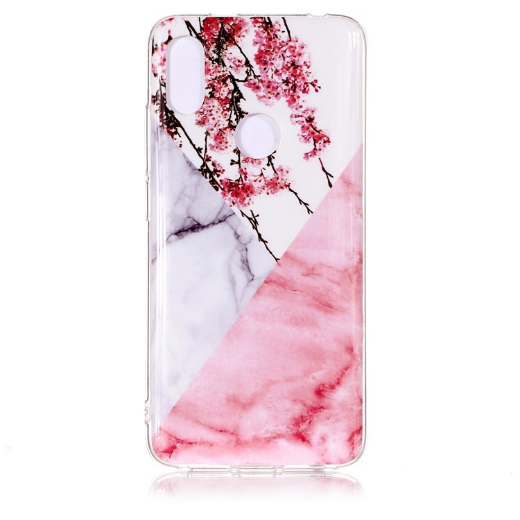 Pattern Printing Marble IMD TPU Back Cover for Xiaomi Redmi S2 / Redmi Y2 - White / Pink-2