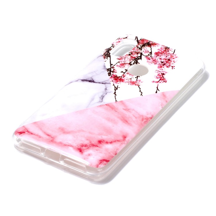 Pattern Printing Marble IMD TPU Back Cover for Xiaomi Redmi S2 / Redmi Y2 - White / Pink-3