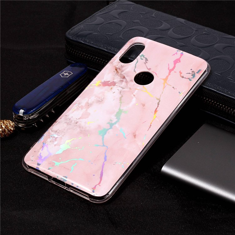 Marble Pattern Color Plated IMD TPU Back Shell for Xiaomi Redmi S2 / Redmi Y2 - Pink-1