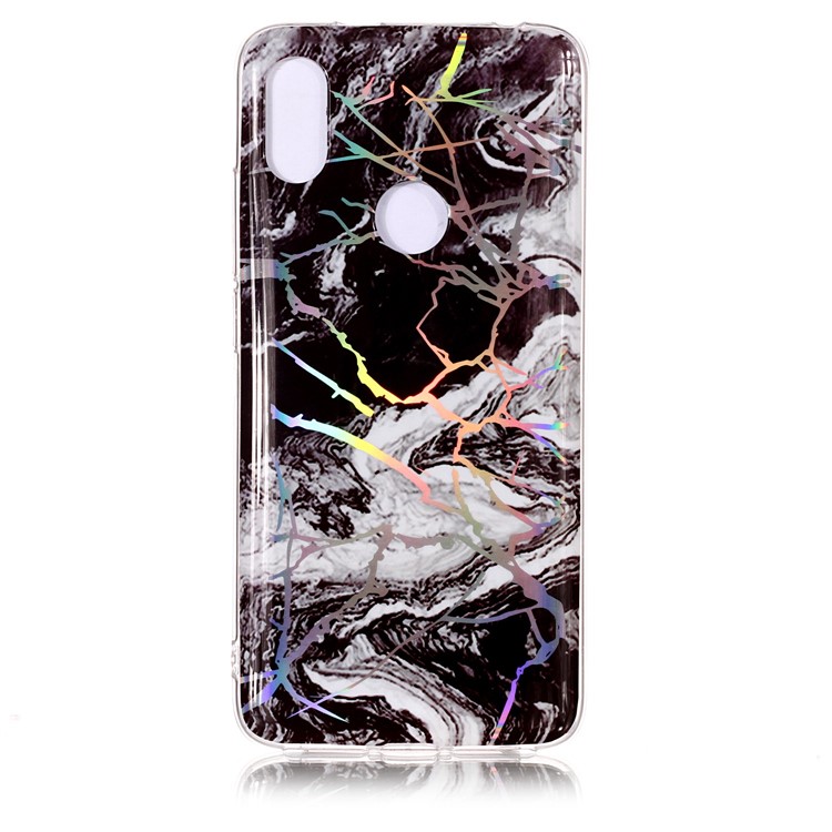 Marble Pattern Color Plated IMD Soft TPU Back Casing for Xiaomi Redmi S2 / Redmi Y2 - Black / White-2