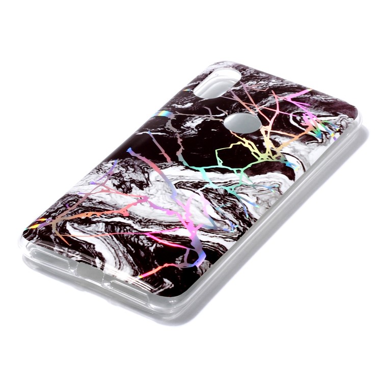 Marble Pattern Color Plated IMD Soft TPU Back Casing for Xiaomi Redmi S2 / Redmi Y2 - Black / White-3