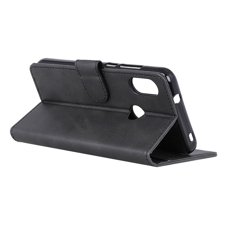 For Xiaomi Mi A2 Lite / Redmi 6 Pro Matte PU Leather Wallet Stand Phone Case - Black-8
