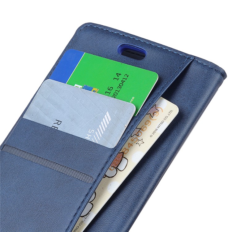 For Xiaomi Mi A2 Lite / Redmi 6 Pro Matte PU Leather Wallet Stand Phone Shell - Blue-5