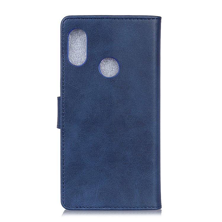 For Xiaomi Mi A2 Lite / Redmi 6 Pro Matte PU Leather Wallet Stand Phone Shell - Blue-6